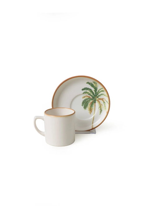 Hermia Juego de tazas de café de 12 piezas - Blanco, Amarillo, Verde